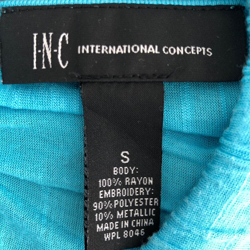 INC International Concepts Embroidered Sleeveless Turquoise Top, Small - Picture 9 of 9